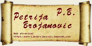 Petrija Brojanović vizit kartica
